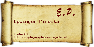 Eppinger Piroska névjegykártya